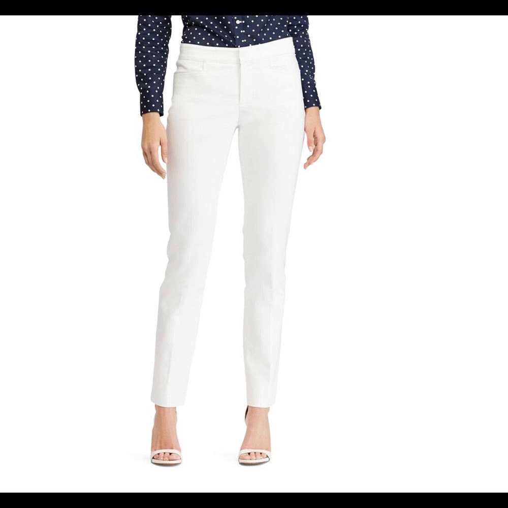 NWOT Chaps Pants White Straight Leg Stretch Jean